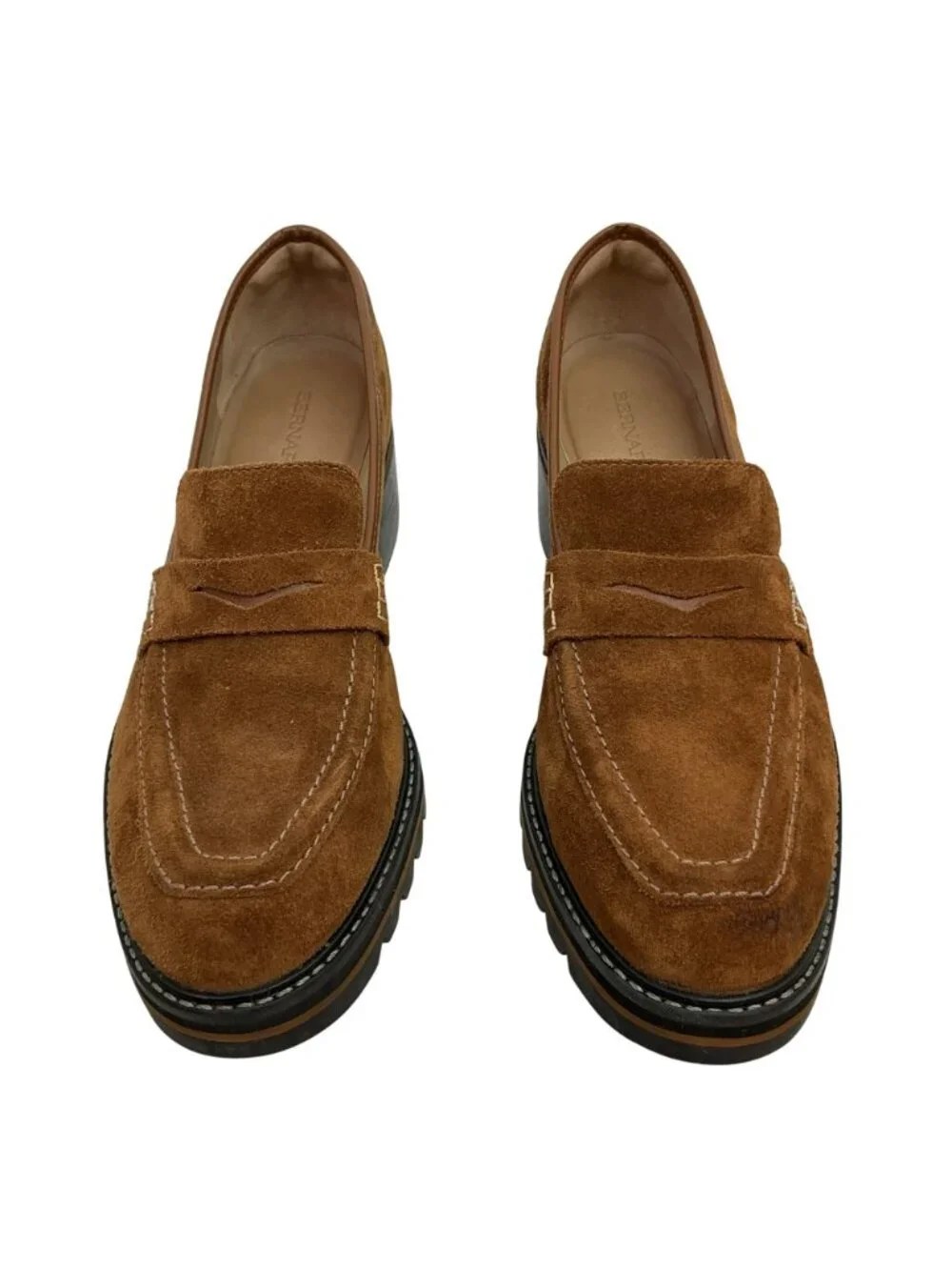 Bernardo Selma Suede Slip On Penny Loafers Womens 10M Cognac Brown - Picture 7 of 16